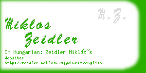 miklos zeidler business card